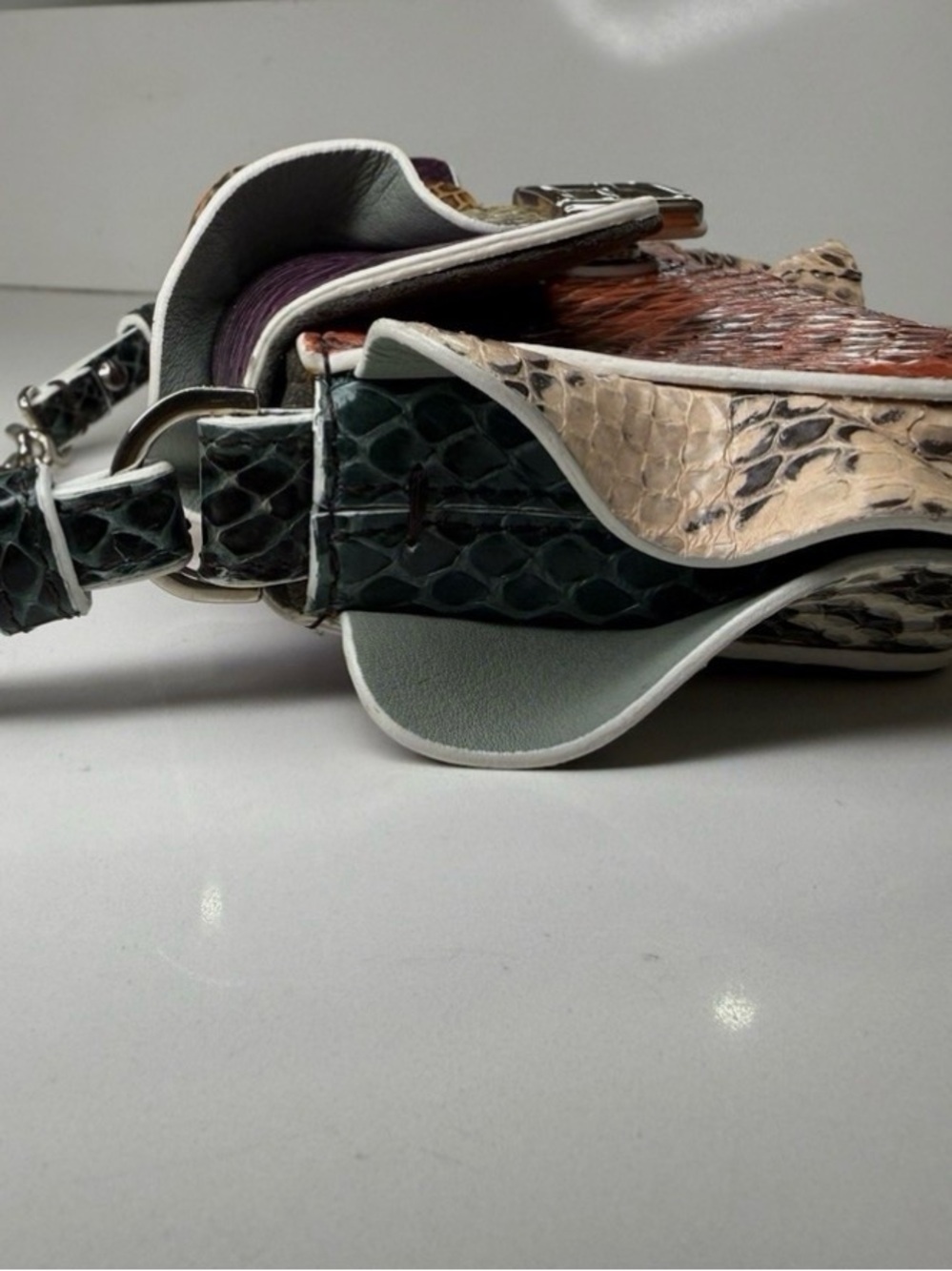 Fendi Microwave Baguette Multicolor Python Crossbody Bag only listing worldwide - Picture 10 of 15